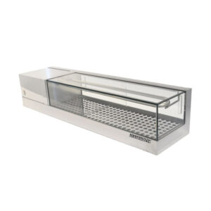 Yoshimasa GARASU-7-L 84″ Self-Contained Wide Flat Top Refrigerated Sushi Case - Left Side Compressor