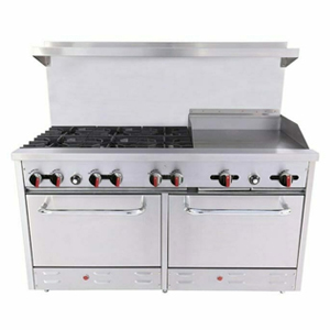 Bakemax BAS36-24-2 60″ Propane Gas Range With 24″ Griddle