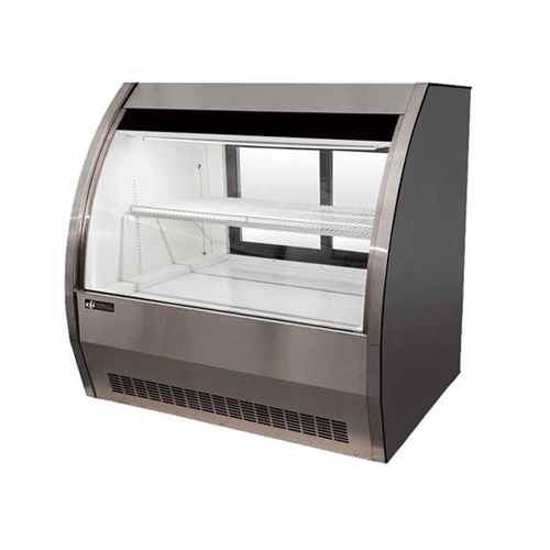 EFI CDC-1200S 48″ Curved Glass 2 Door Floor Refrigerated Display Case - Stainless Exterior