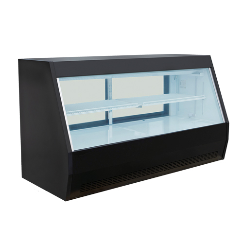 EFI CDS-2000B 78″ Curved Glass 2 Door Floor Refrigerated Display Case - Black Exterior