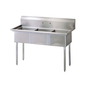 EFI SI821-3NC 18″ x 21″ x 14″ Center Drain Triple Compartment Sink With No Drain Board