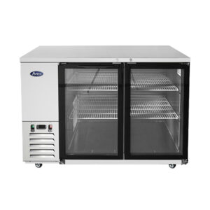Atosa MBB59GGR 58″ 2 Door Glass Stainless Back Bar Refrigerator