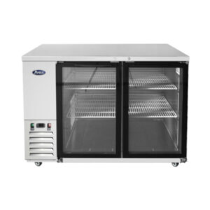 Atosa SBB48GGRAUS1 48″ 2 Door Glass Stainless Back Bar Refrigerator