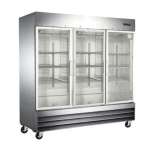 Omcan RE-CN-0067-G-HC 3 Door Glass Reach-In-Refrigerator