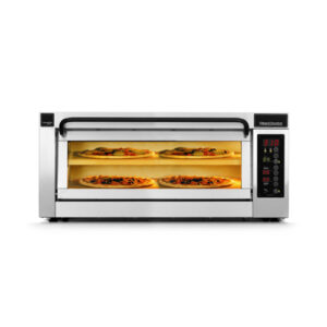 PizzaMaster PM401ED-1DW 41” Countertop Single Electric Pizza Deck Oven with Double Hearthstones and Digital Display